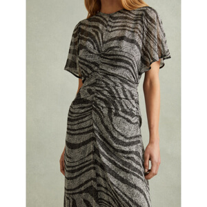 REISS TABITHA Animal Printed Midi Dress